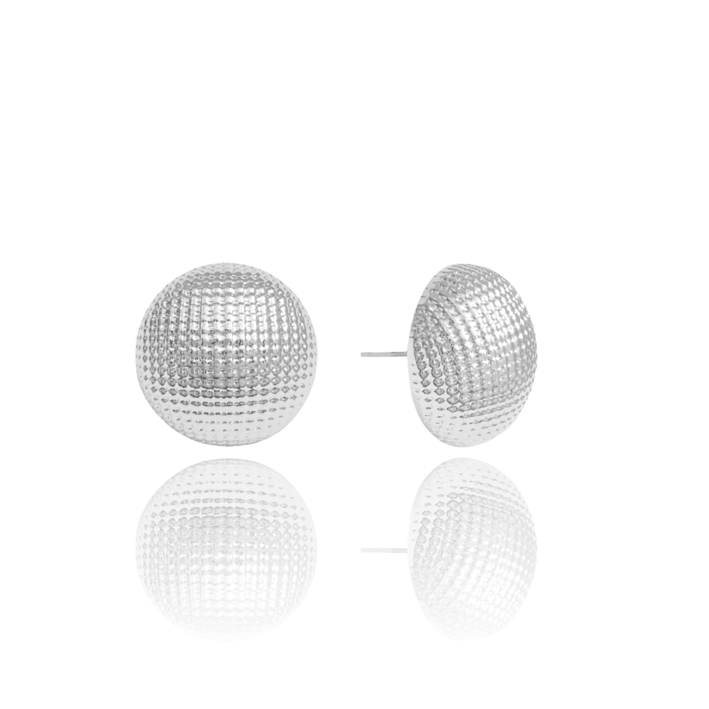 EARRINGS HALF SPHERE TEXTURED