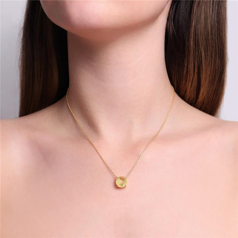 NECKLACE ROUND FUSION YELLOW CITRINE FUSION CRYSTAL