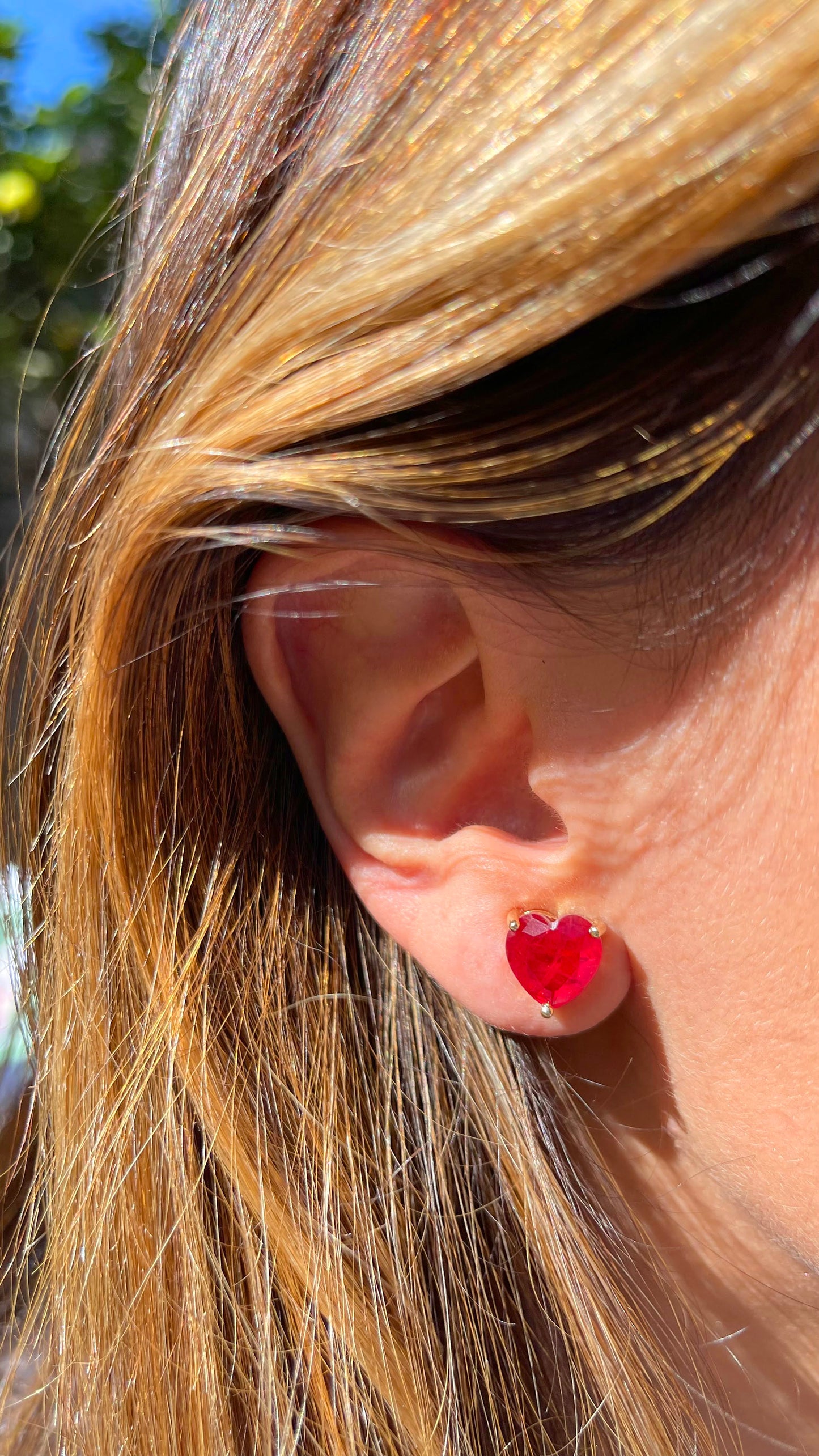 EARRING HEART FUSION CRYSTAL 10MM