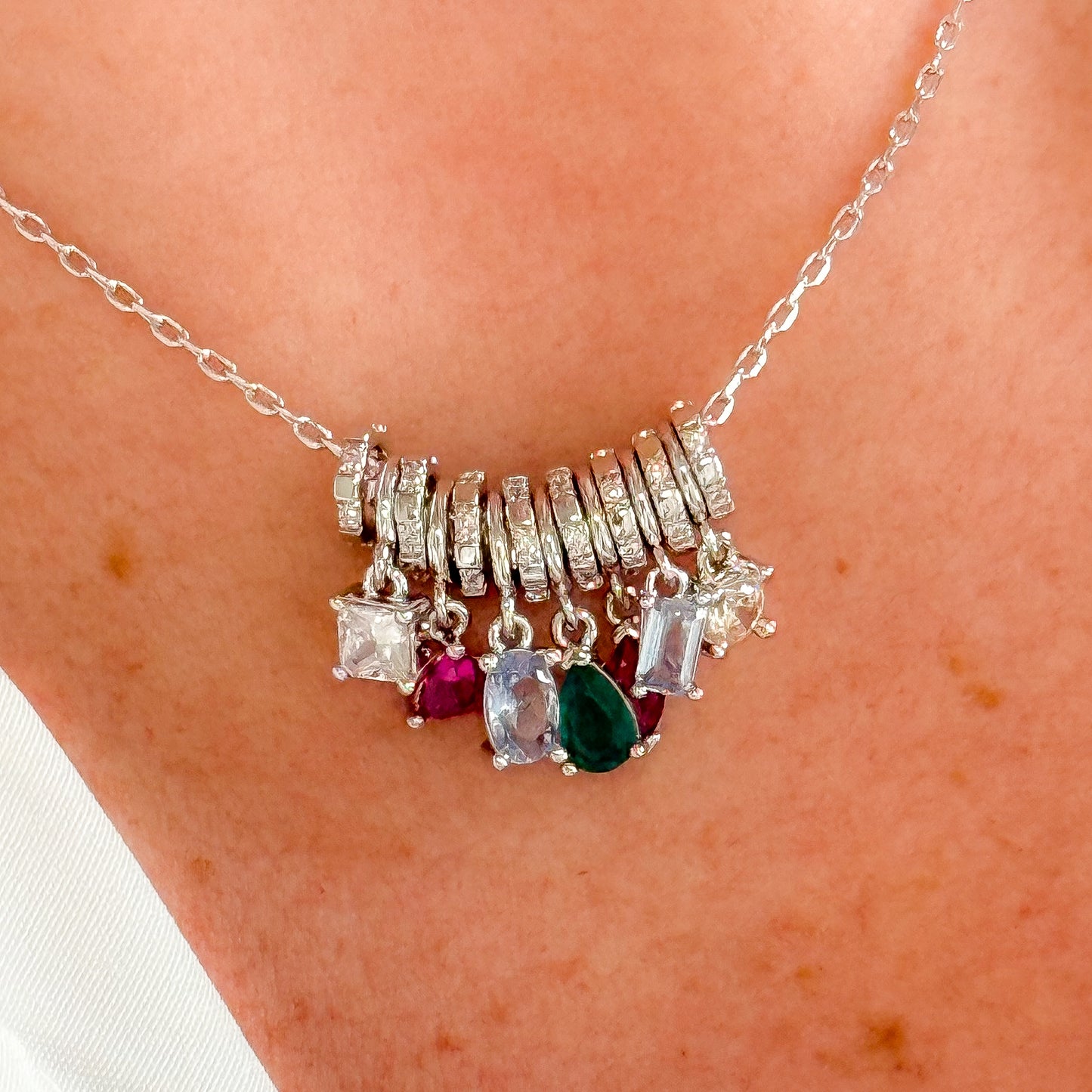 NECKLACE CUBIC ZIRCONIA GEOMETRIC PENDANTS