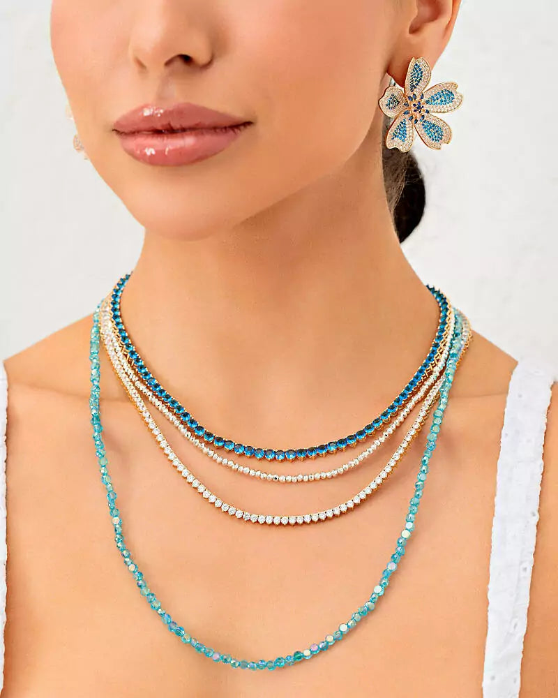 NECKLACE CRYSTAL FLAT CIRCLES