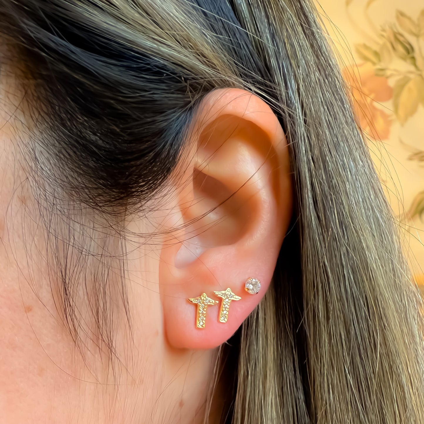 EARRINGS SMALL CHRIST THE REDEEMER CRYSTALS