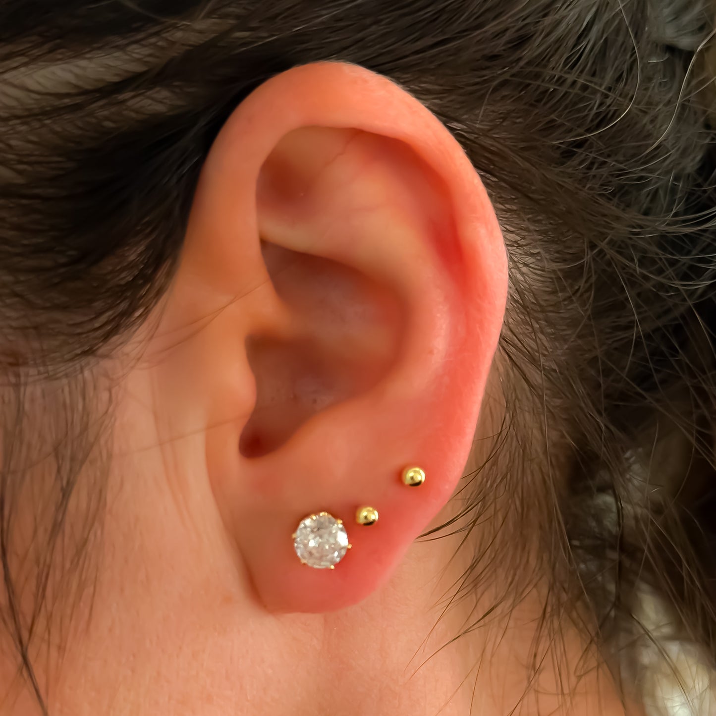 EARRINGS SPHERE 3MM - SOLID 18K GOLD
