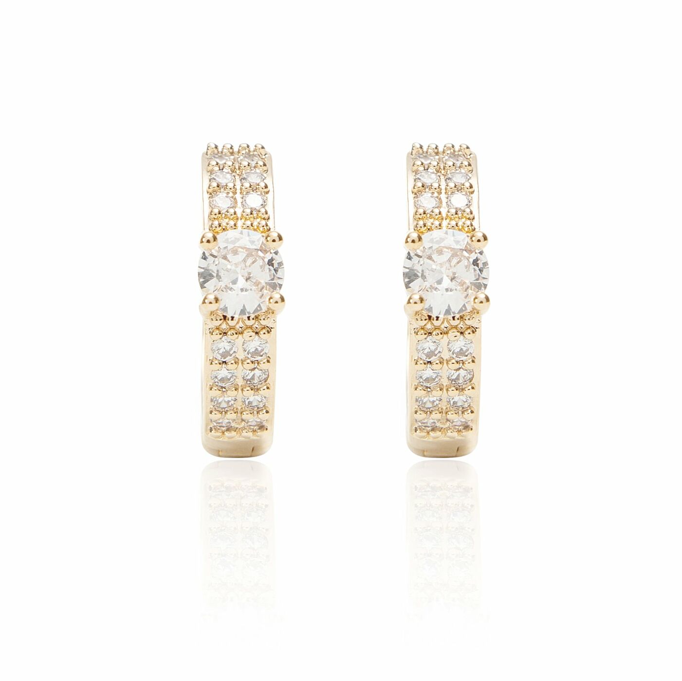 EARRING HOOPS HUGGIES CRYSTALS