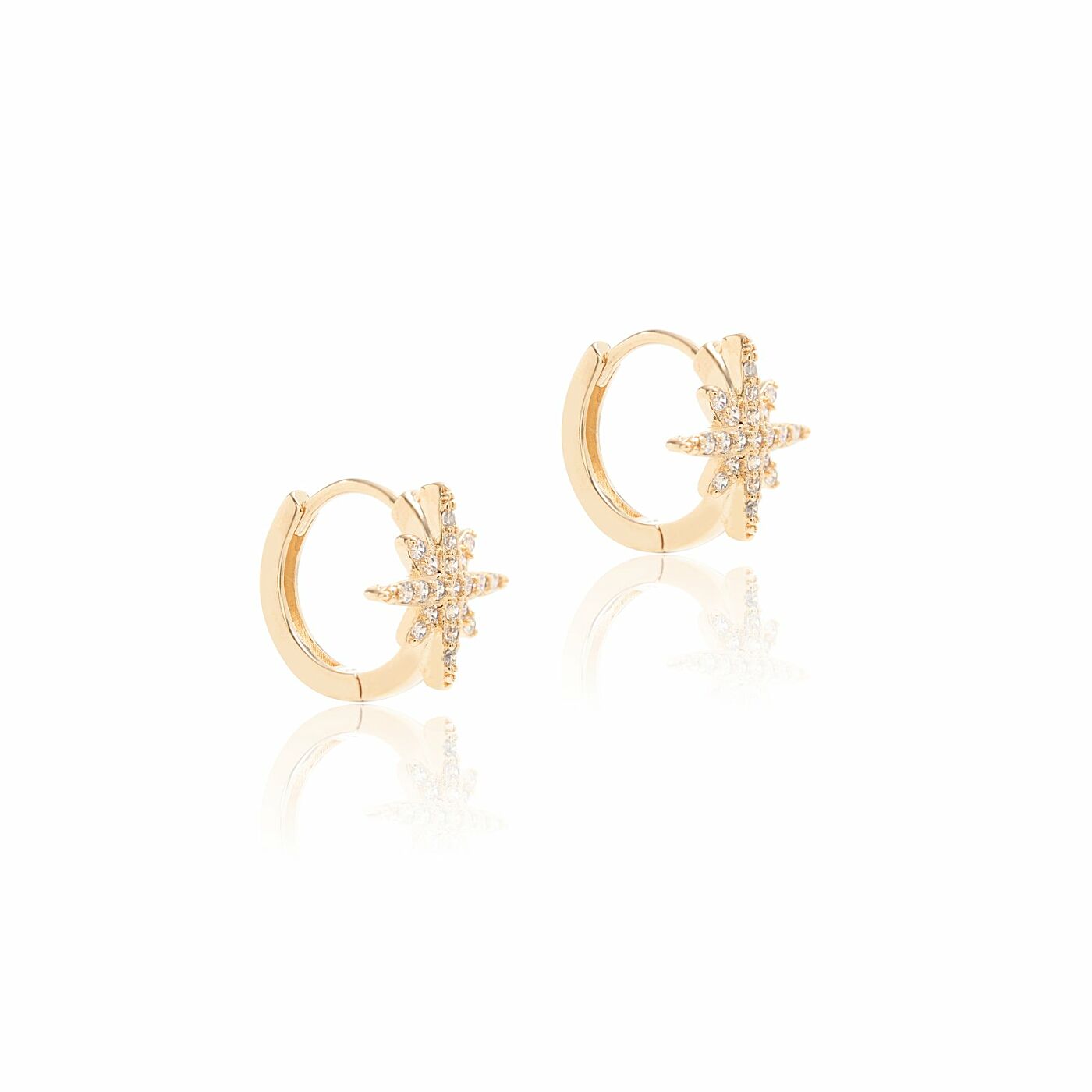 EARRING HOOPS STAR CRYSTALS