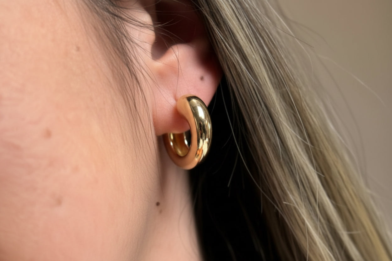 EARRING HOOPS BULKY OVAL