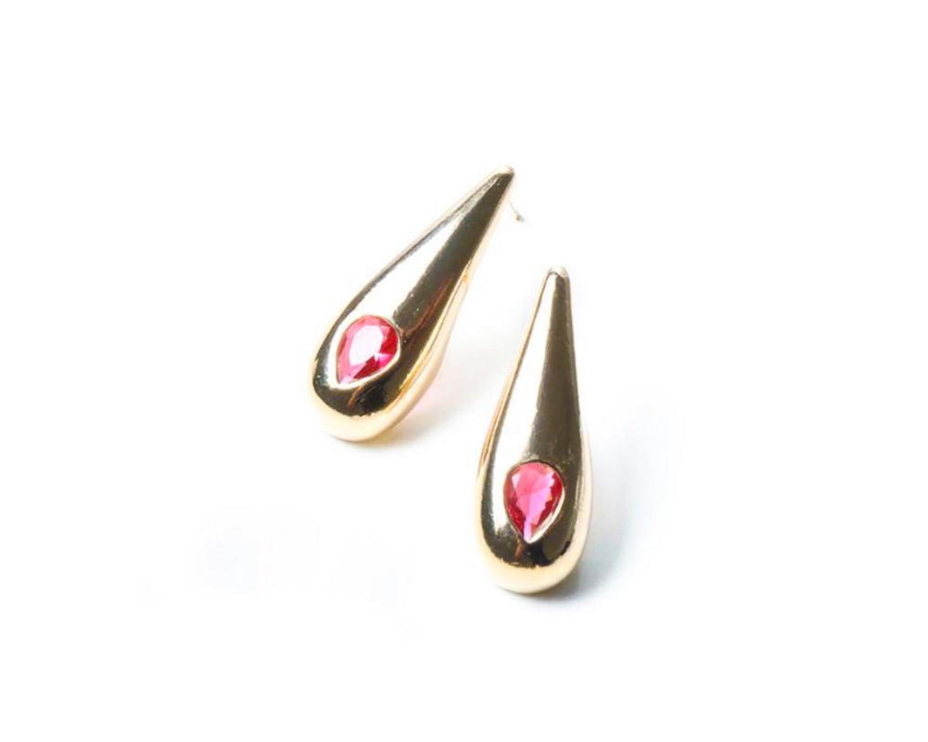 EARRING TEAR DROP WITH CRYSTAL