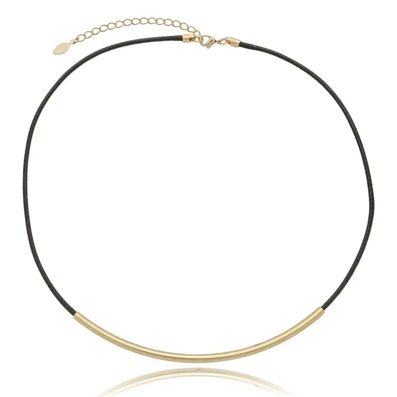 COLAR COURO BOHO TUBO