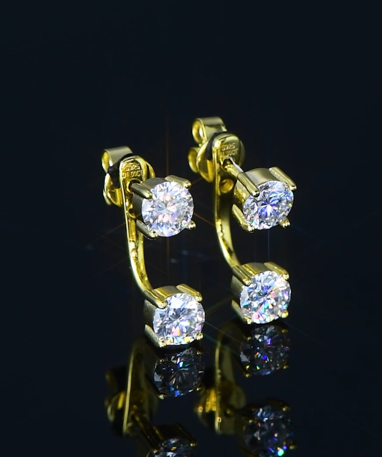EARRINGS EAR JACKET MOISSANITE