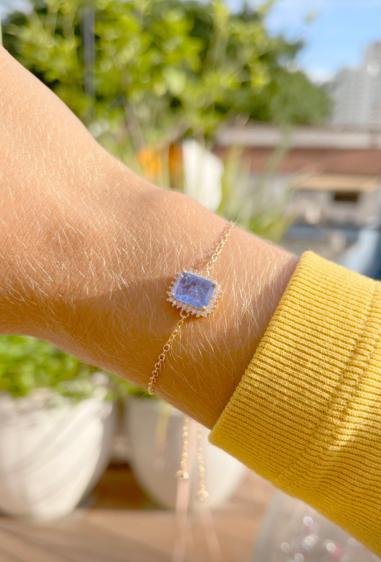 PULSEIRA RETÂNGULO FUSÃO TANZANITA