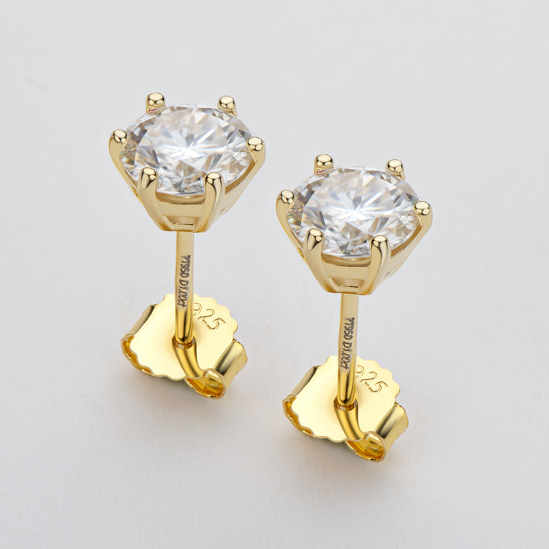 EARRING MOISSANITE STUDS 6.5MM