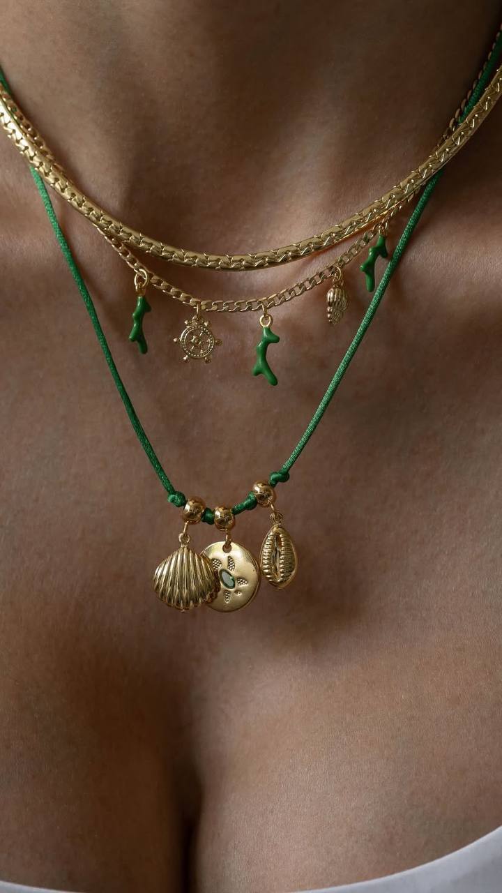 COLAR FIO DE SEDA VERDE BEACH ELEMENTS