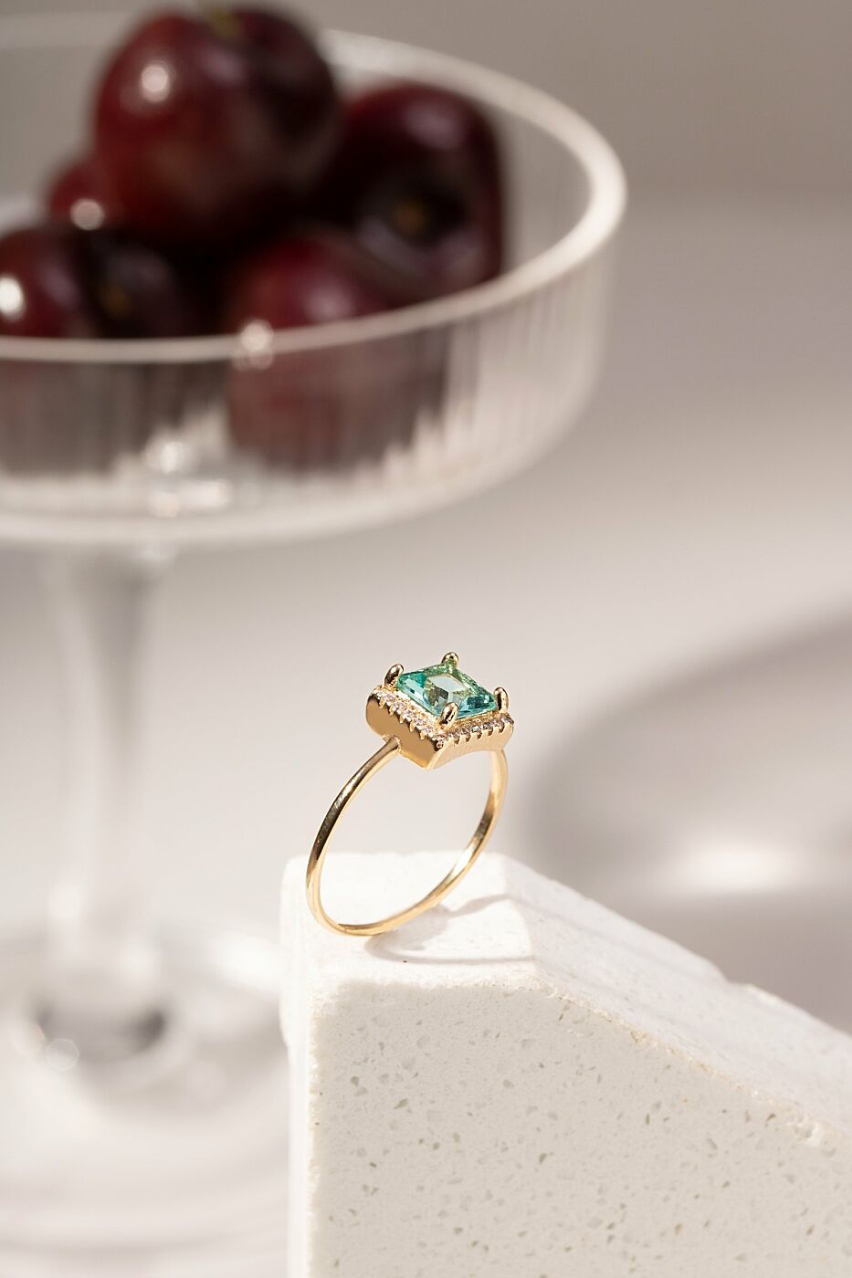 RING PARAÍBA CRYSTAL WITH CUBIC ZIRCON