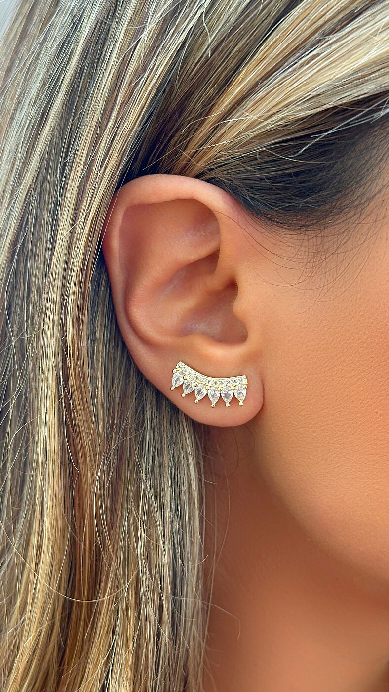 EARRING CHIC STUDDED CUBIC ZIRCONIA