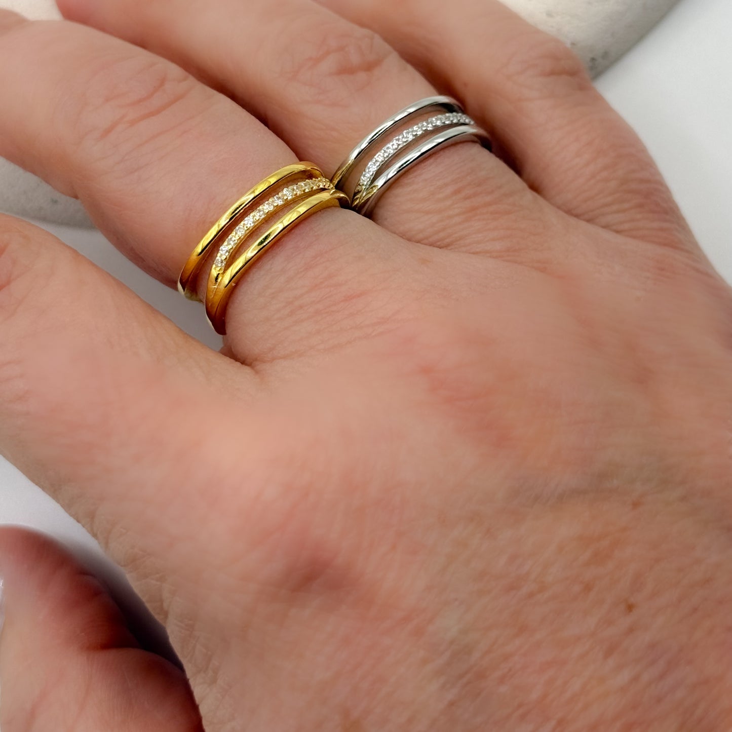 RING 3 in 1 WITH CRYSTALS ADJUSTABLE