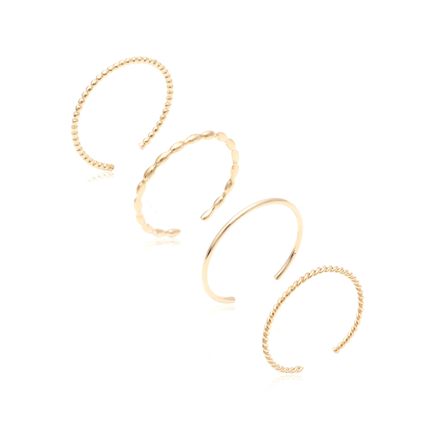 RINGS SET OF 4 DELICATE ADJUSTABLE