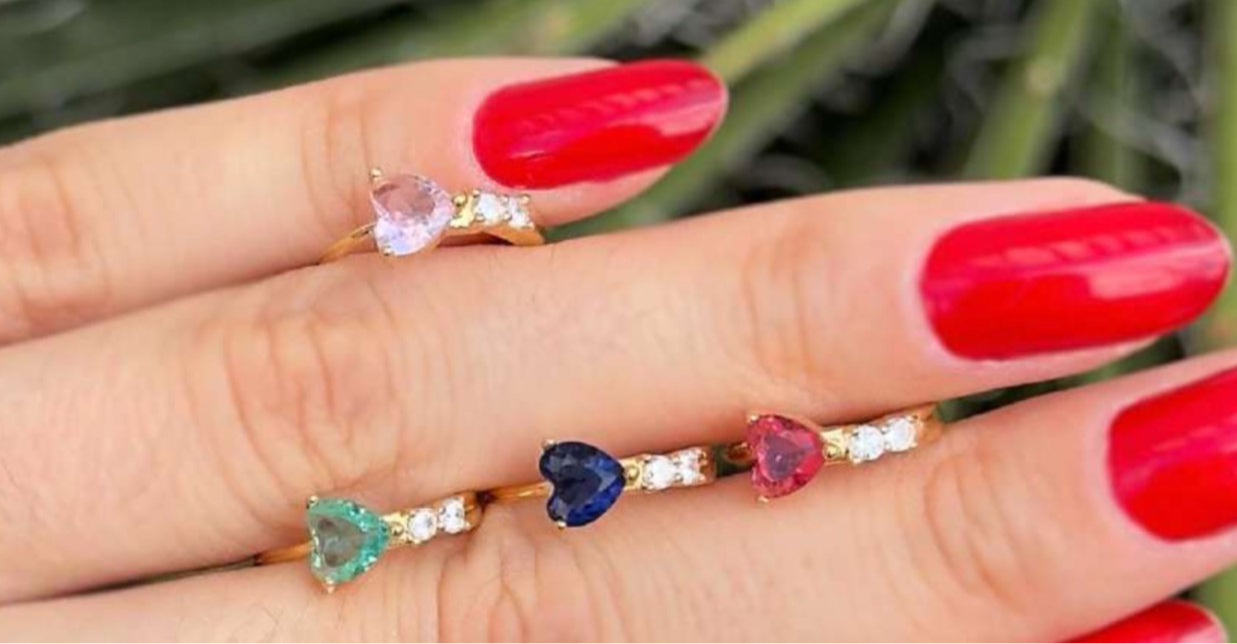 EARRING HOOPS HEART COLOR CRYSTAL
