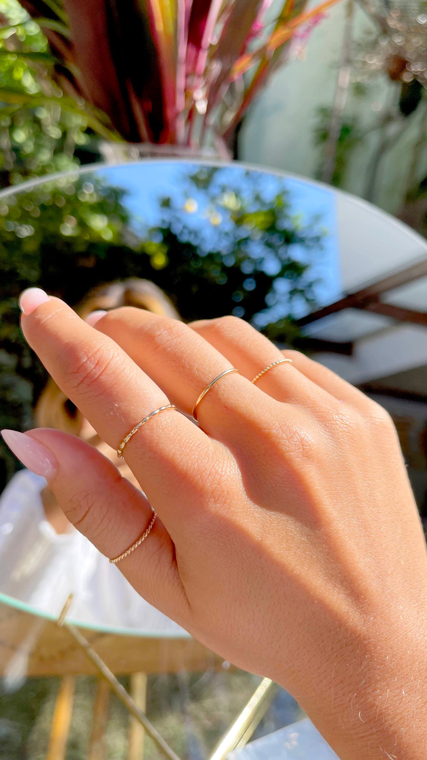 RINGS SET OF 4 DELICATE ADJUSTABLE