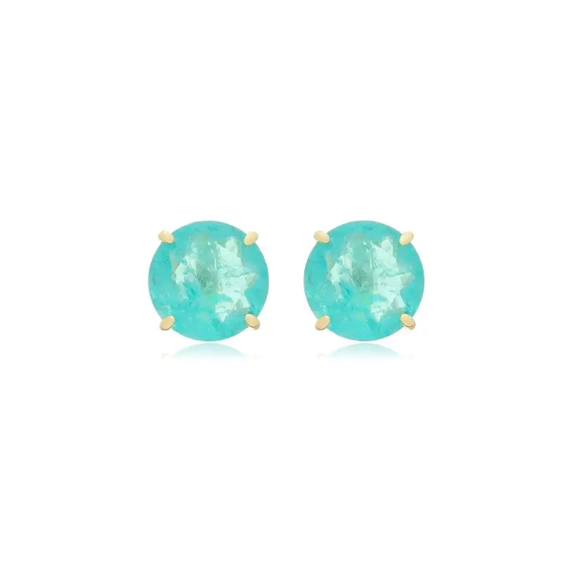 EARRING ROUND FUSION TURMALINE CRYSTAL 15mm