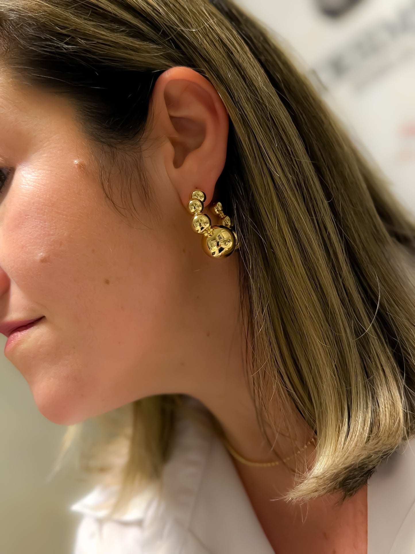 EARRING HOOPS SPHERES MAXI