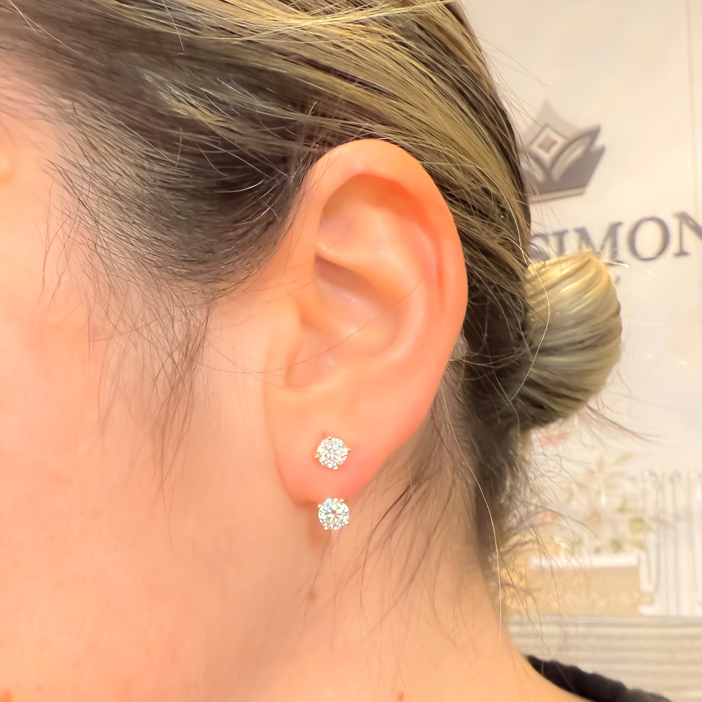 EARRINGS EAR JACKET MOISSANITE