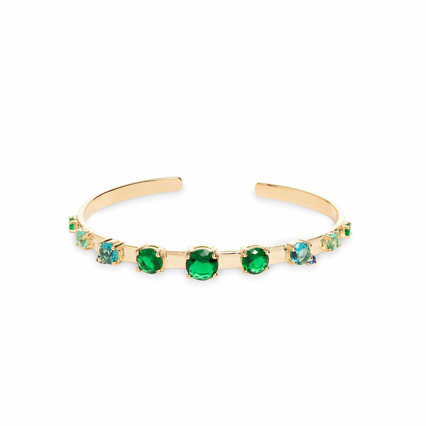 BRACELET GREEN TONES CRYSTALS