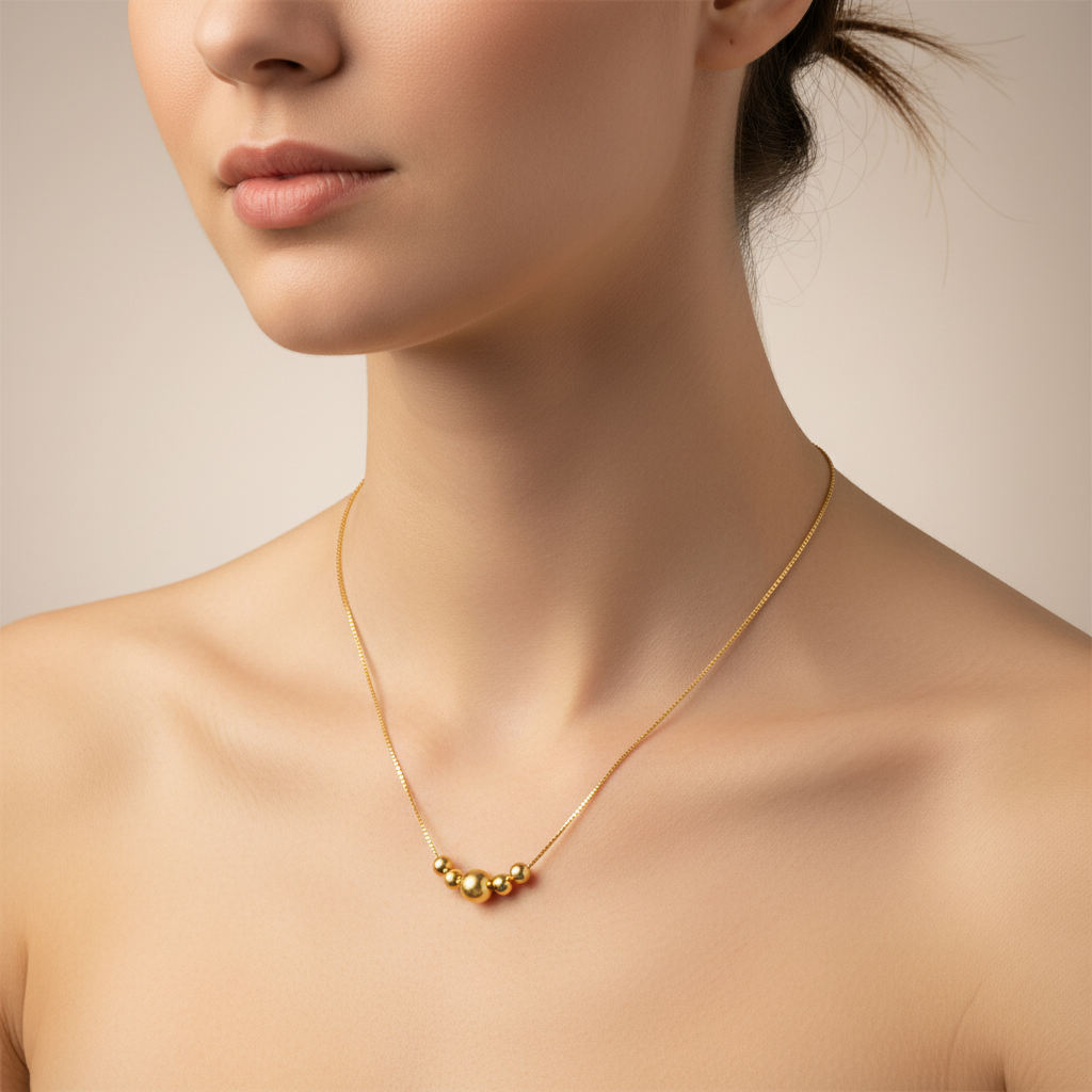 NECKLACE MINIMALIST 5 SMALL SPHERES