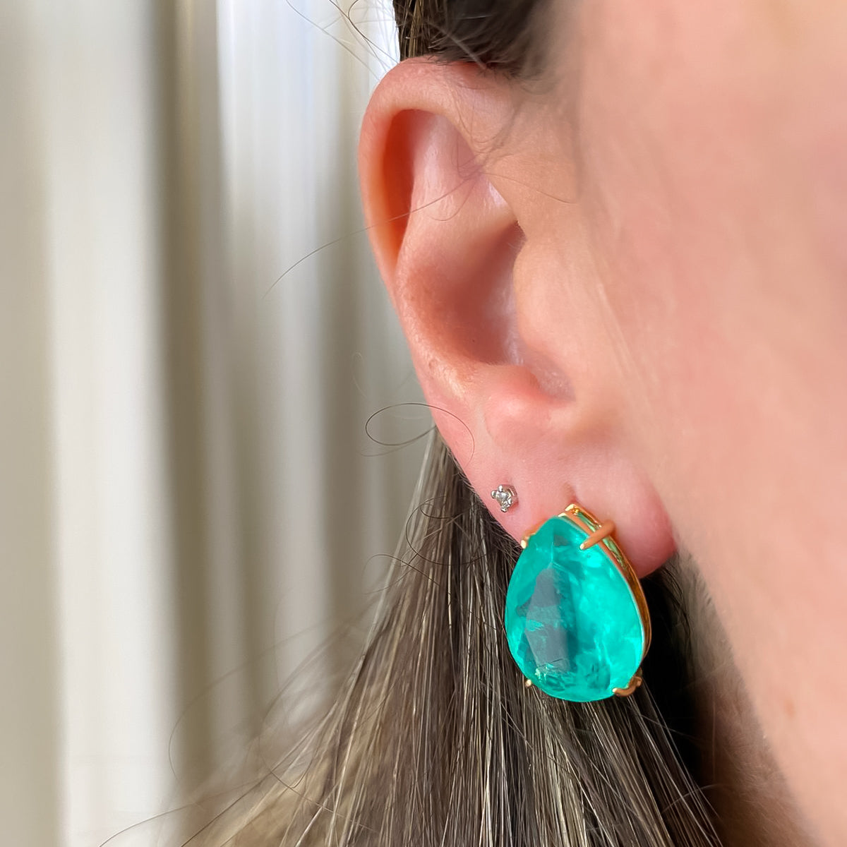 EARRINGS TEAR DROP FUSION CRYSTAL 13x18mm