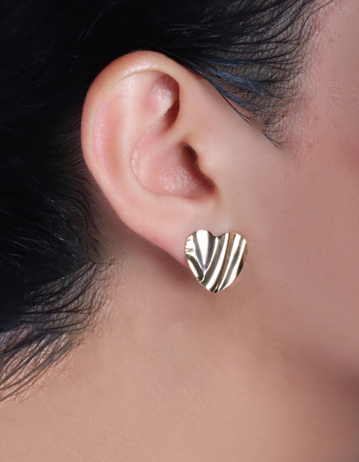 EARRING HAMMERED HEART