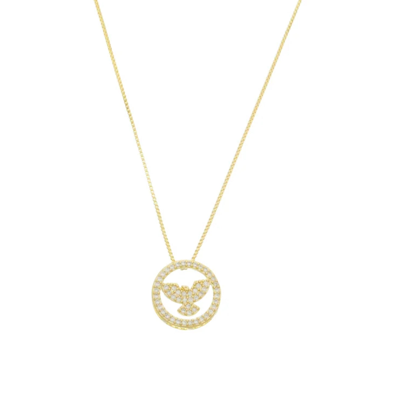 NECKLACE HOLY SPIRIT MICRO CUBIC ZIRCONS