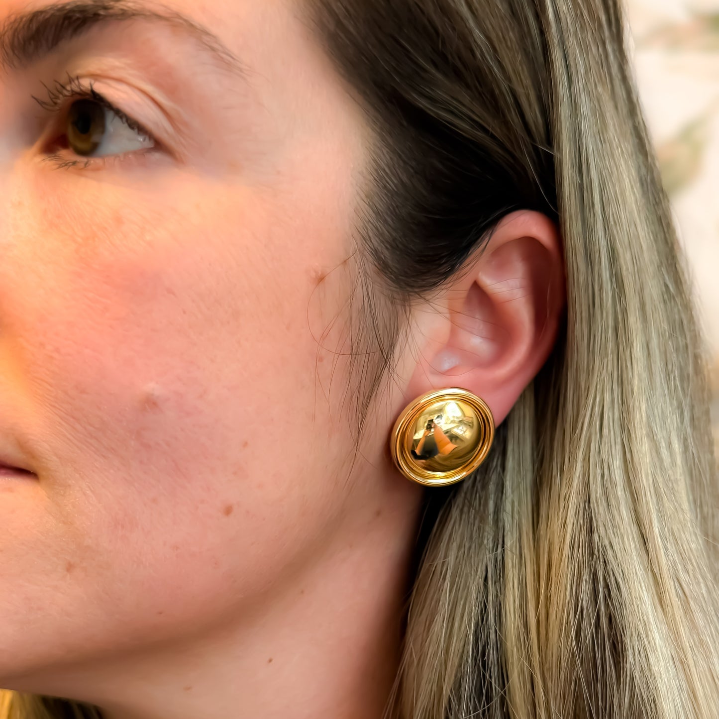 EARRINGS CIRCLE BUTTON