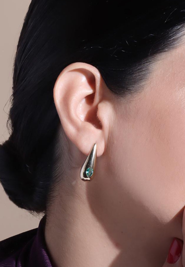 EARRING TEAR DROP WITH CRYSTAL