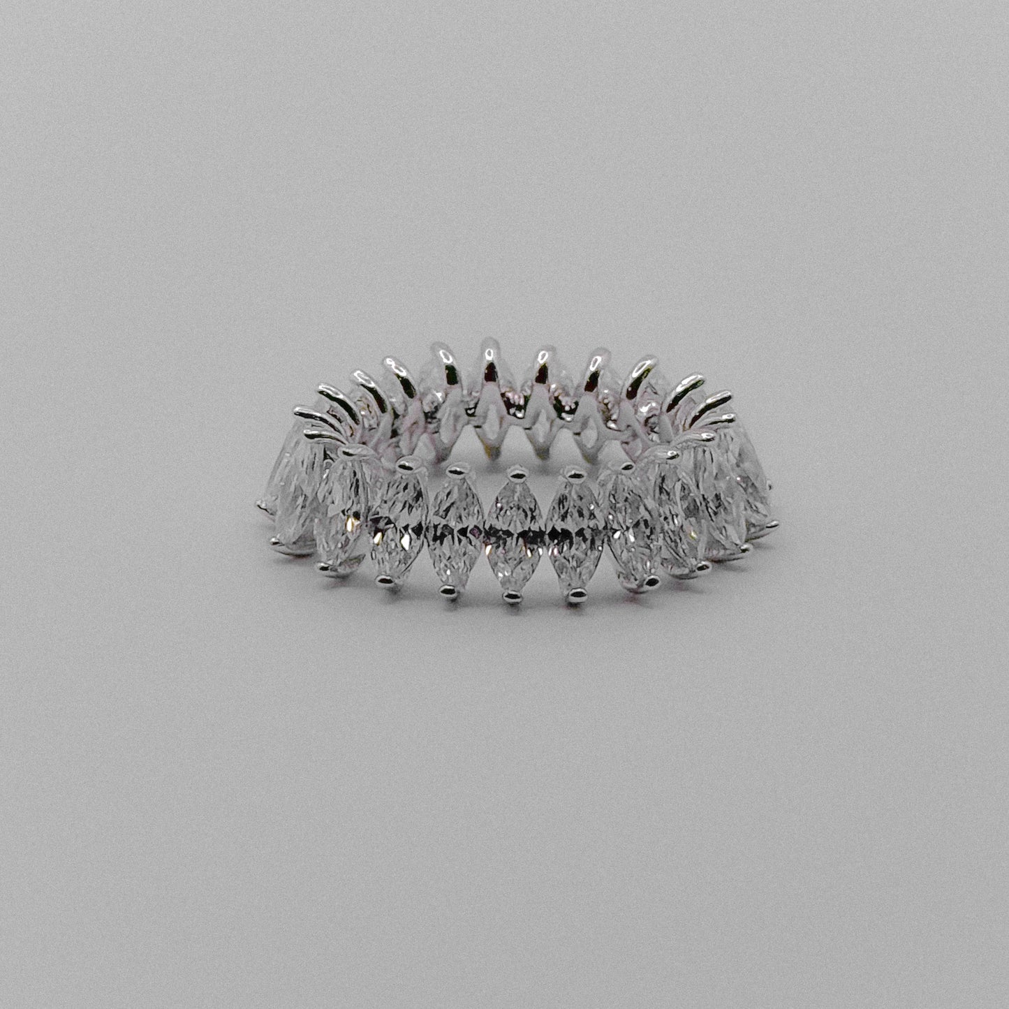 RING BAND MALLEABLE NAVETTE CUBIC ZIRCONIA