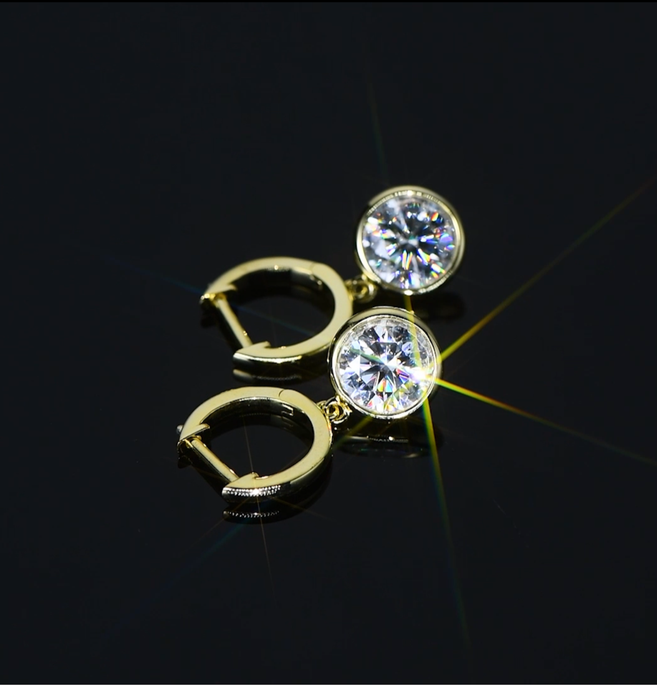 EARRING HOOP 1CT MOISSANITE PENDANT