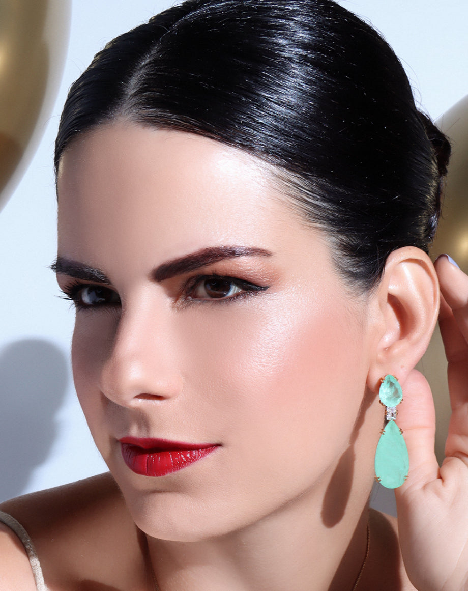 BRINCO VERDE AQUA FUSION TEAR DROPS