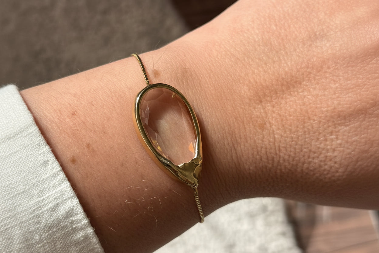 BRACELET TEAR DROP CLEAR CRYSTAL