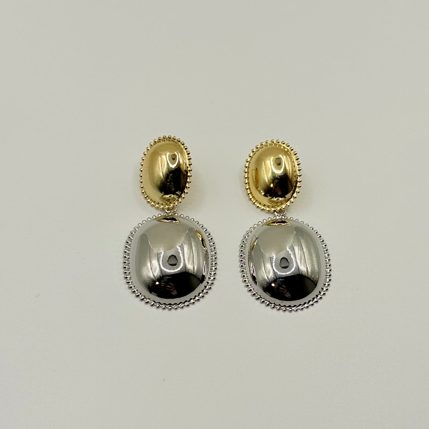 EARRINGS MAXI OVAL DUO PLATED