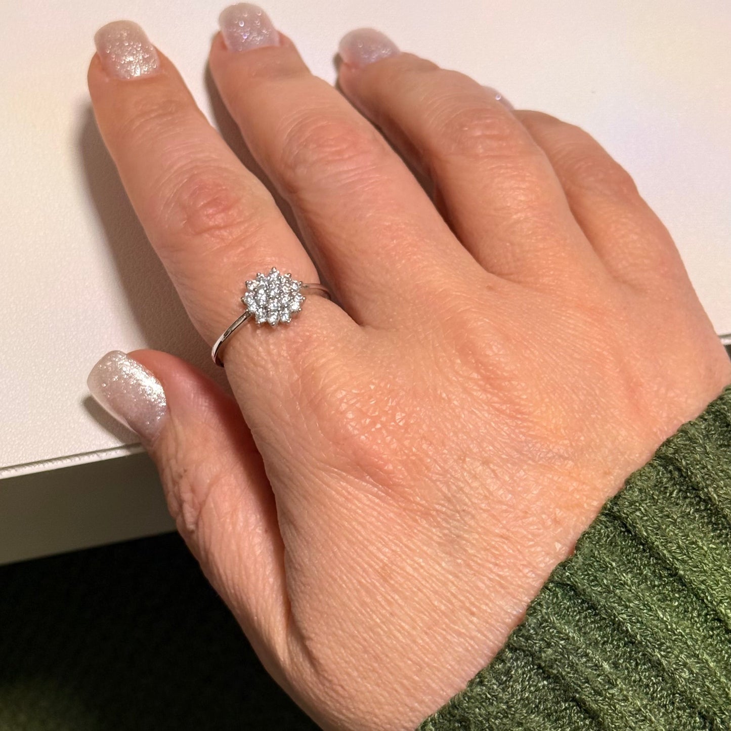 RING CROWN CUBIC ZIRCONIA (size 7.25US)