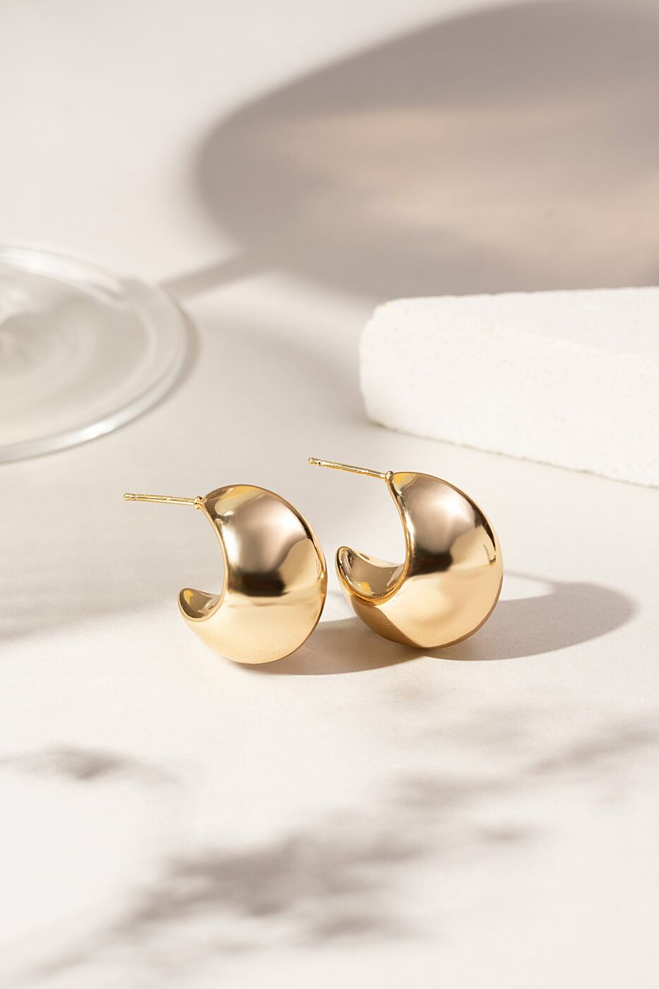 EARRING HOOPS HALF MOON