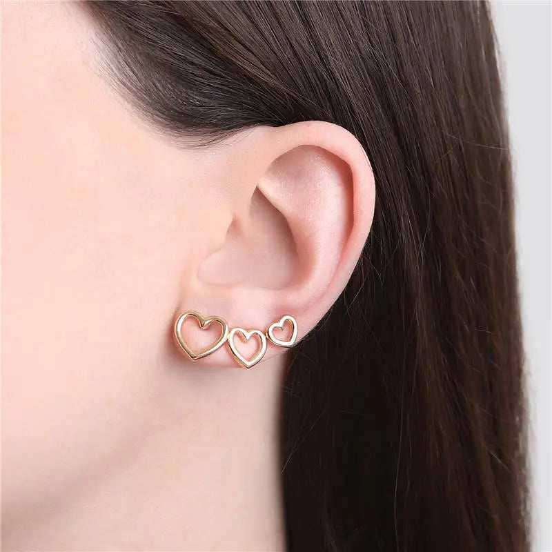 EARRINGS TRIO HEARTS