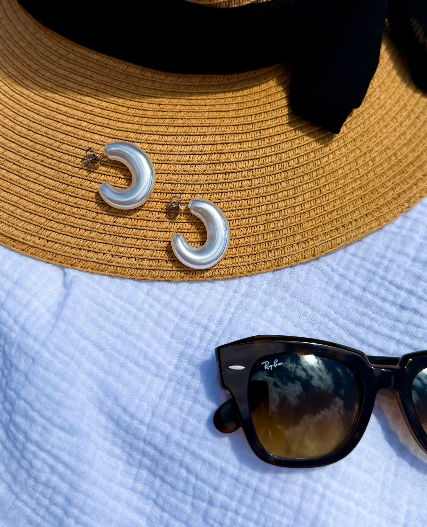 EARRING HOOPS PEARL