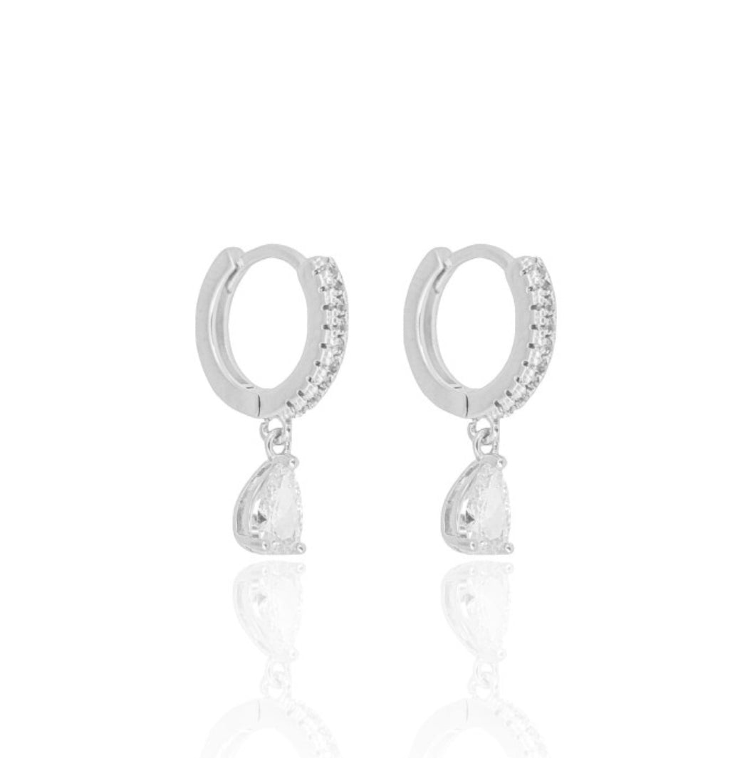 EARRING SMALL HOOPS CRYSTALS