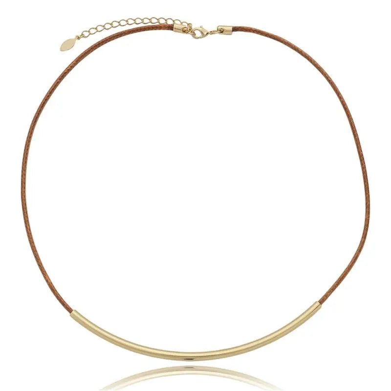 COLAR COURO BOHO TUBO