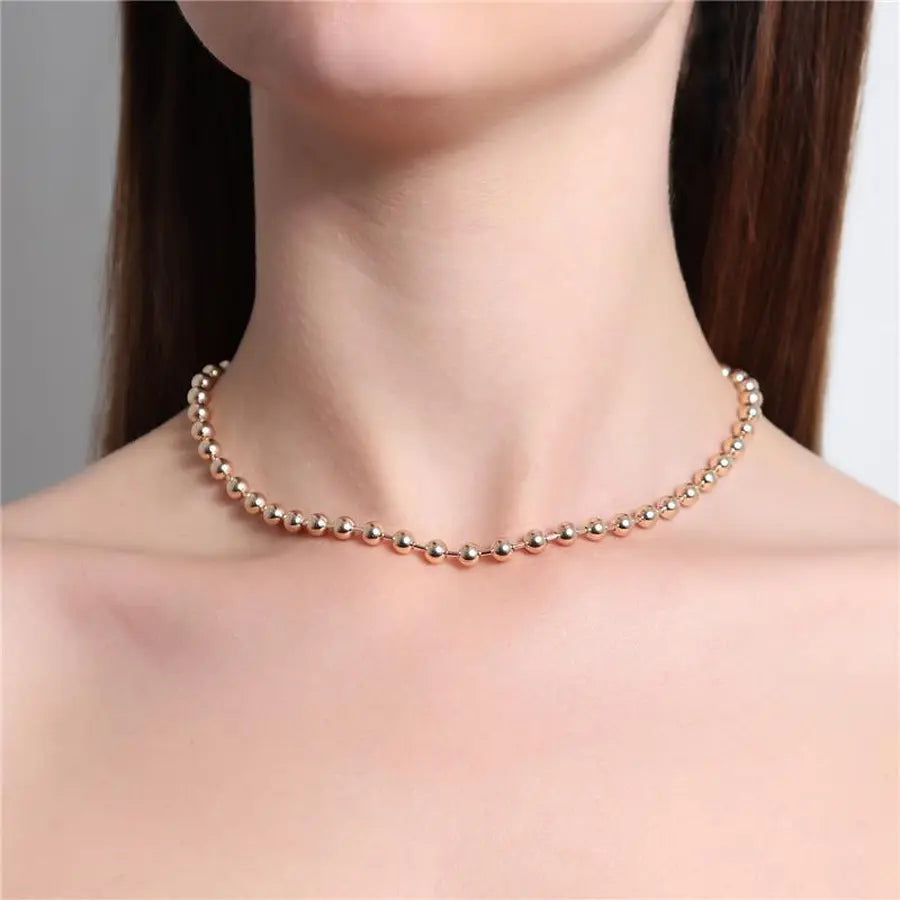 NECKLACE CHOKER SPHERES 4MM