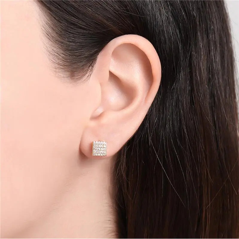 EARRING MINI SQUARE CRYSTALS