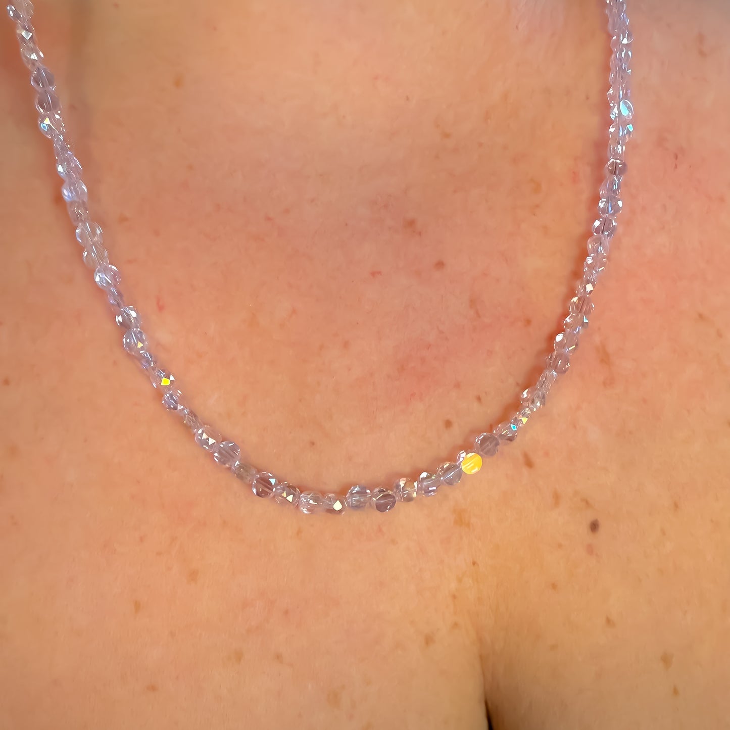 NECKLACE CRYSTAL FLAT CIRCLES