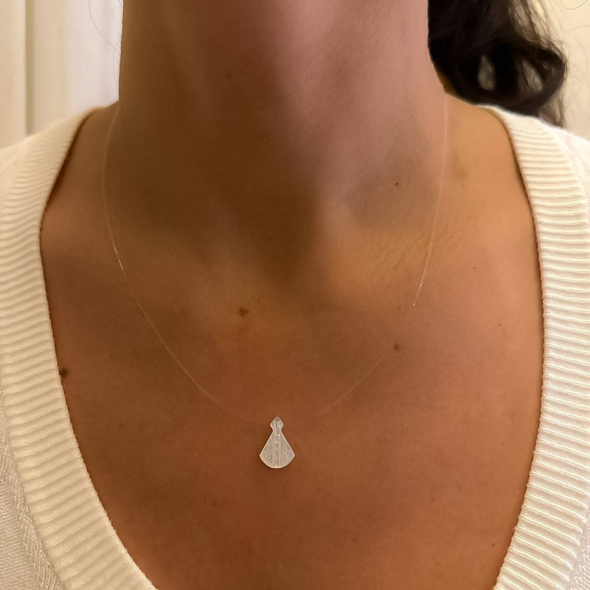 NECKLACE NYLON STRING OUR LADY APARECIDA MOTHER OF PEARL