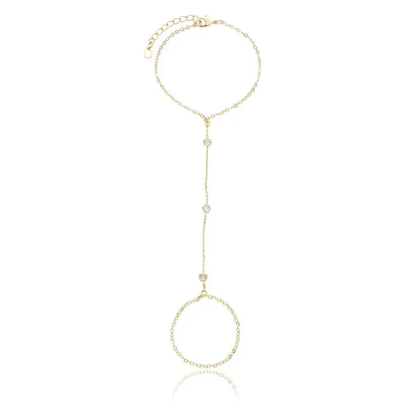 HAND BRACELET WITH CUBIC ZIRCONIA