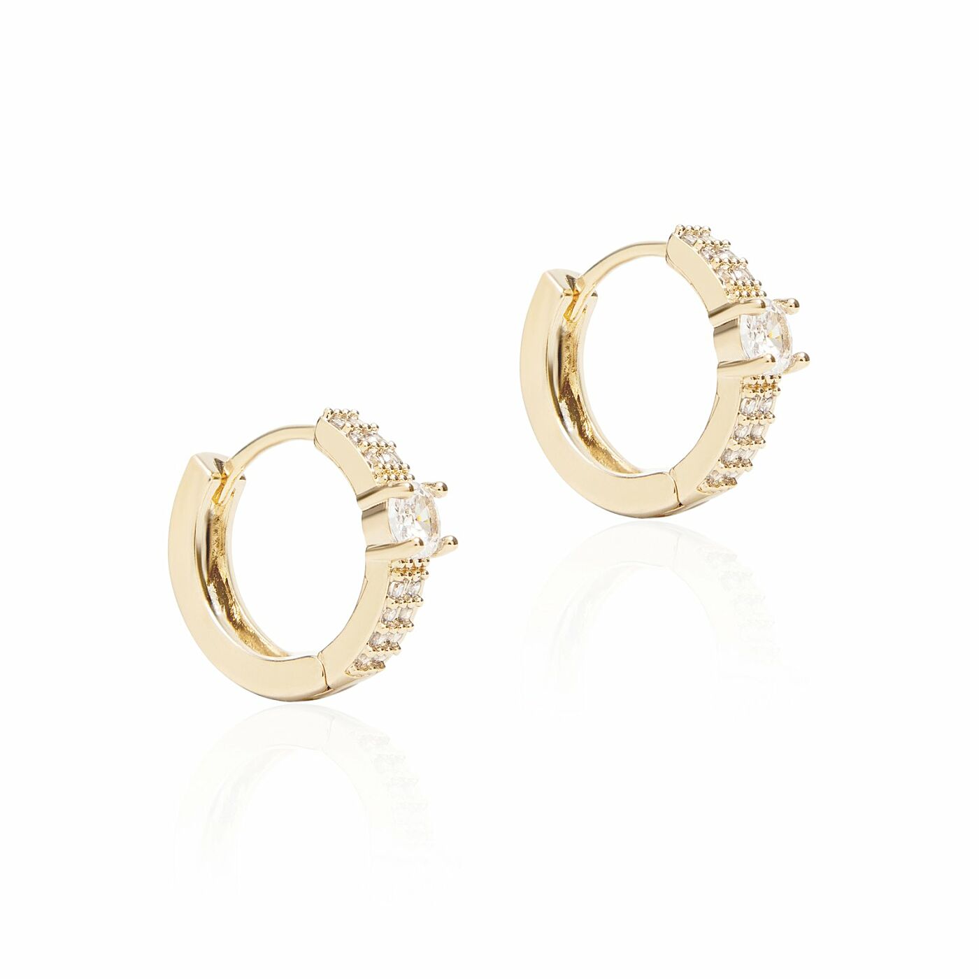 EARRING HOOPS HUGGIES CRYSTALS