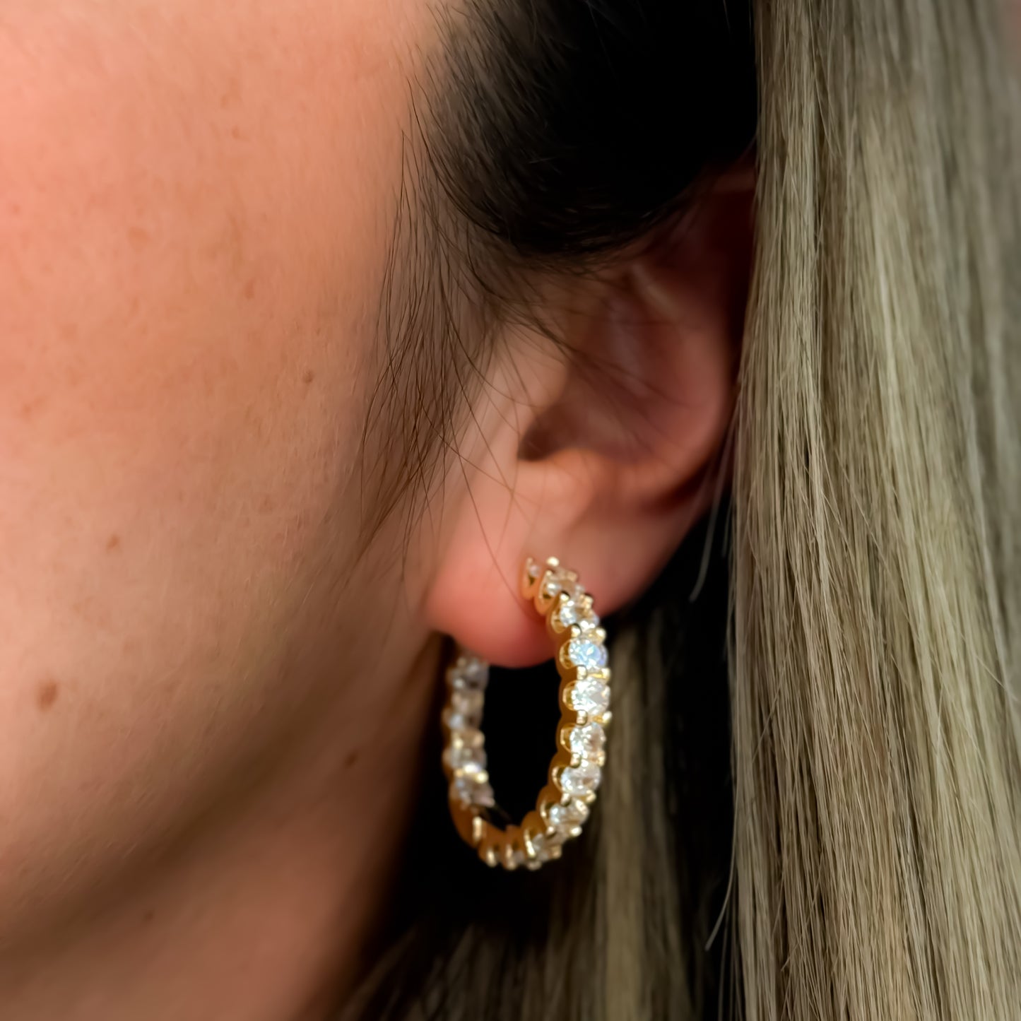 EARRING HOOPS FANCY CUBIC ZIRCONIA